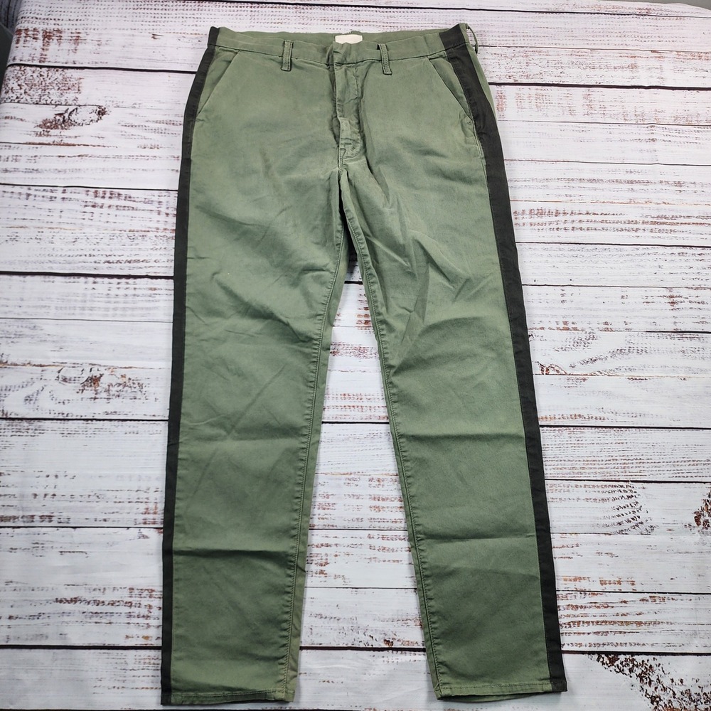 MOTHER MR The Shaker Prep Killing Time Trouser Men's 34 Green Stripe Pants